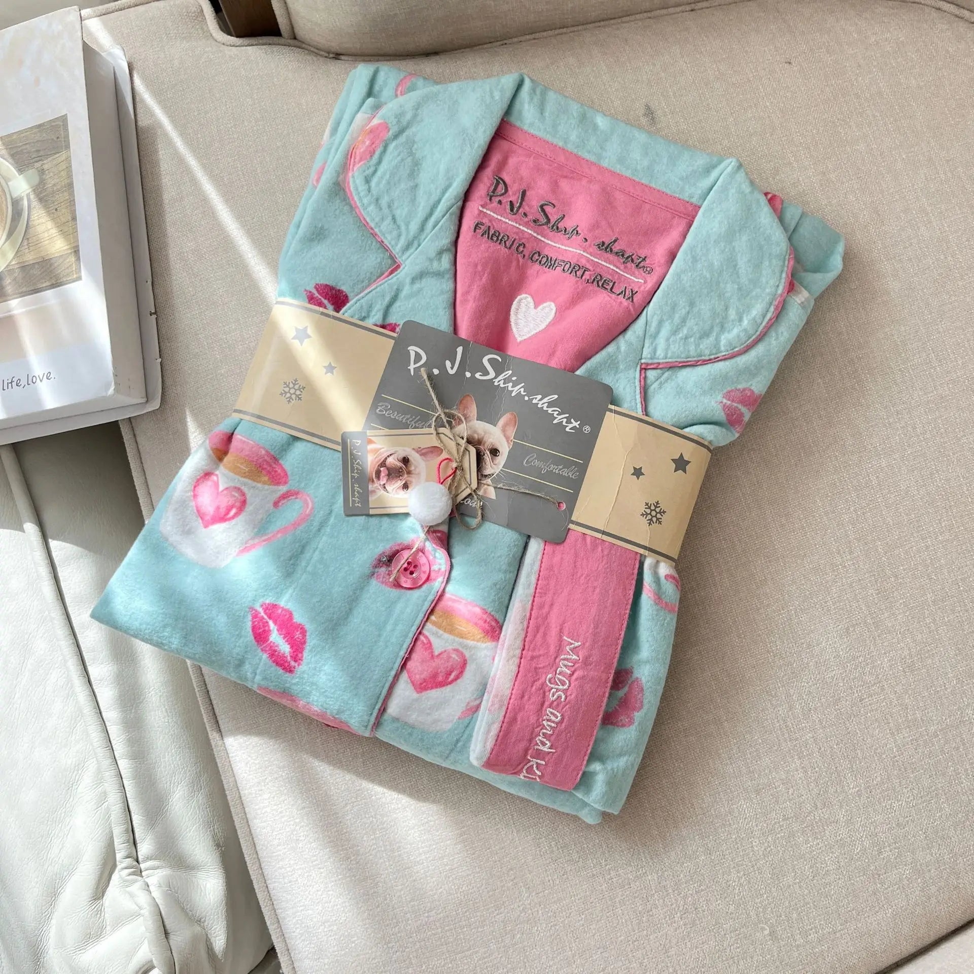 New Loungewear Women Spring Fall Slwwpwear 100% Cotton Floral Print Long Sleeve Pijamas Women 2 Pieces Home Suit Cat Cartoon