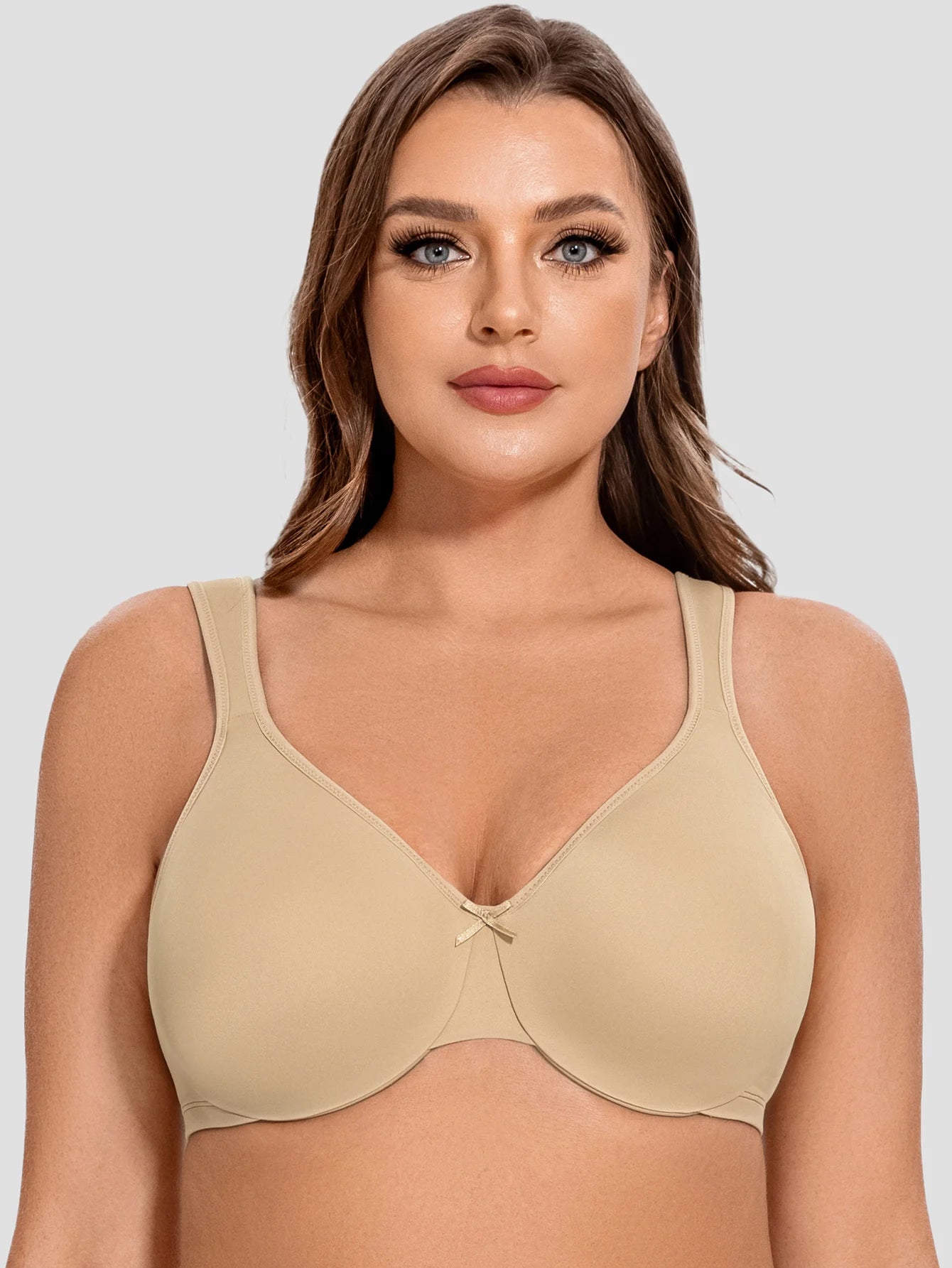 MELENECA Women's Minimizer Seamless Unlined Comfortable Plus Size Underwire Bra