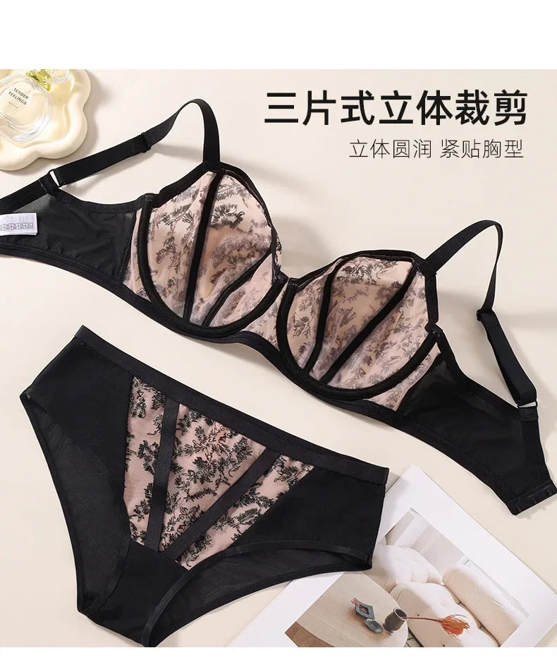 Plus Size Bra Set Minimizer Anti-Sagging Underwire Push Up Cup Mesh Breathable D E F G H I J K 75 80 85 90 95 Brasieres Mujeres