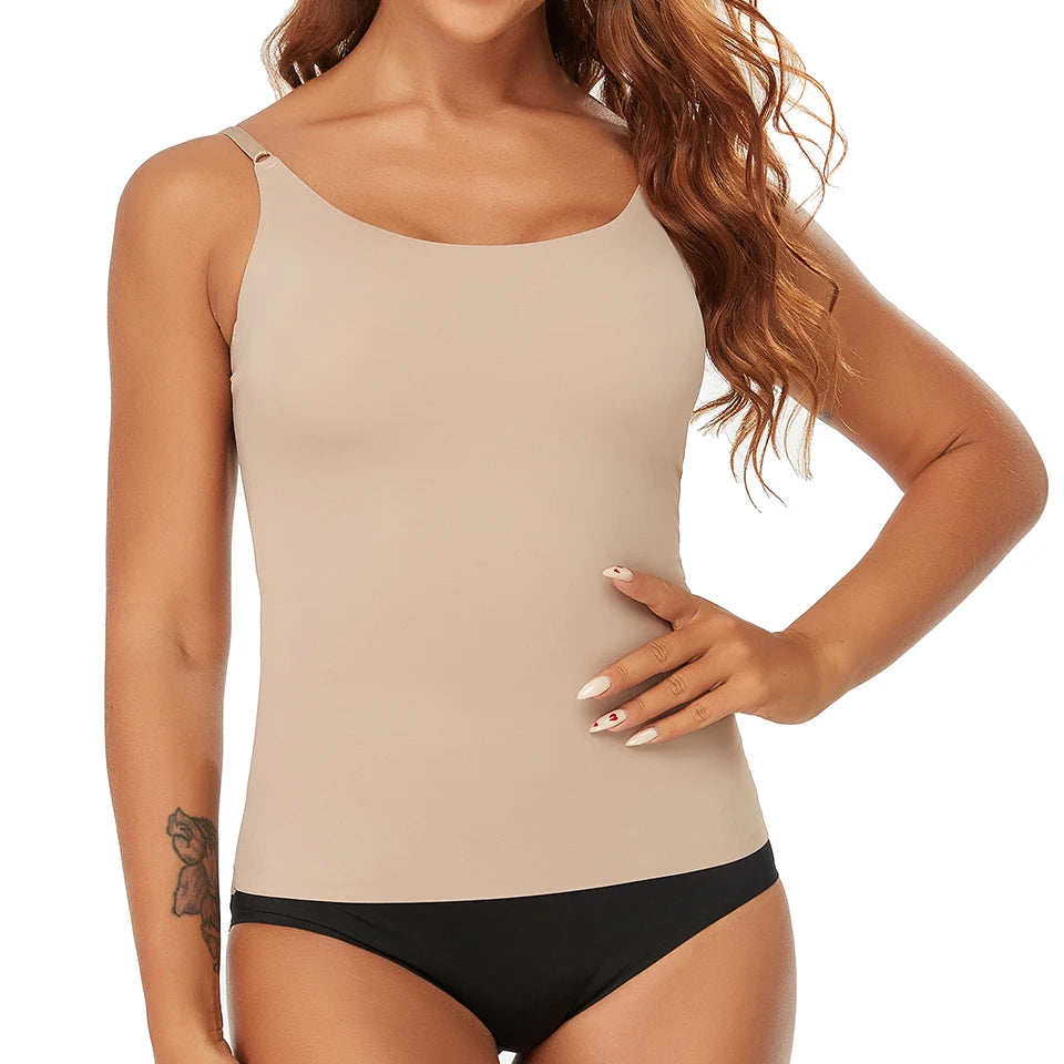 Women Tummy Control Shapewear Smooth Body Shaping Camisole Tank Tops Plus Size Slimming Underwear Seamless Compression Shaper