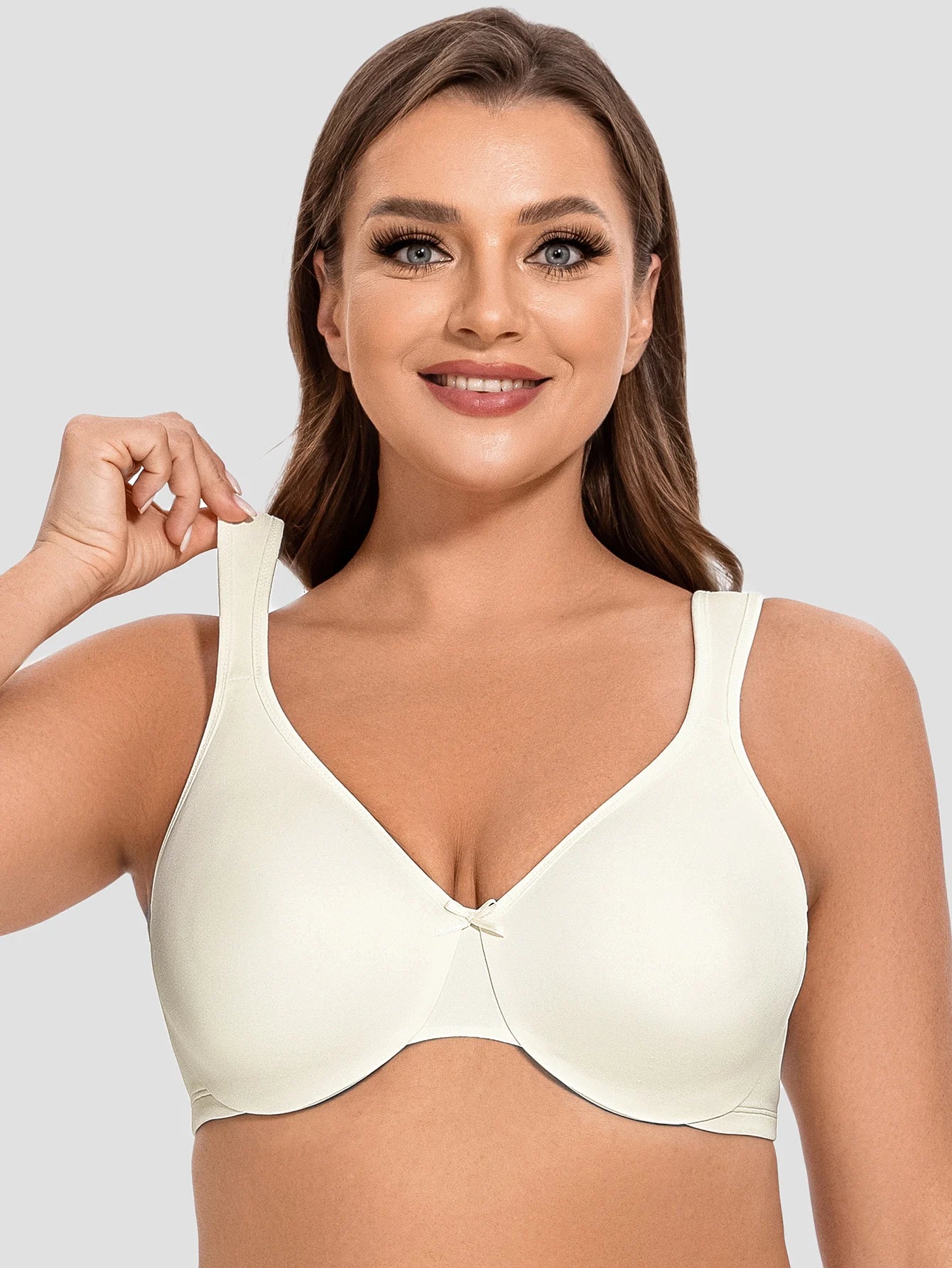 MELENECA Women's Minimizer Seamless Unlined Comfortable Plus Size Underwire Bra