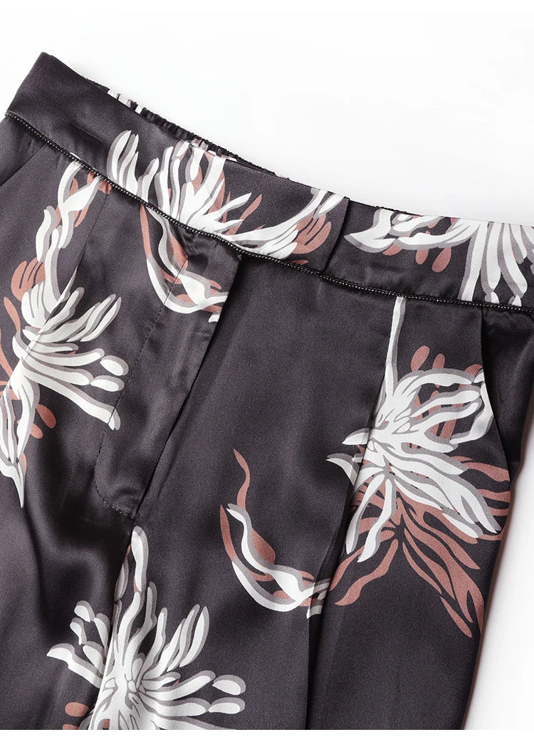K1449W High Waist Wide Leg Pants Women Luxury Drawstring Casual Clothes Pants For Ladies Wide Leg Trousers For Women