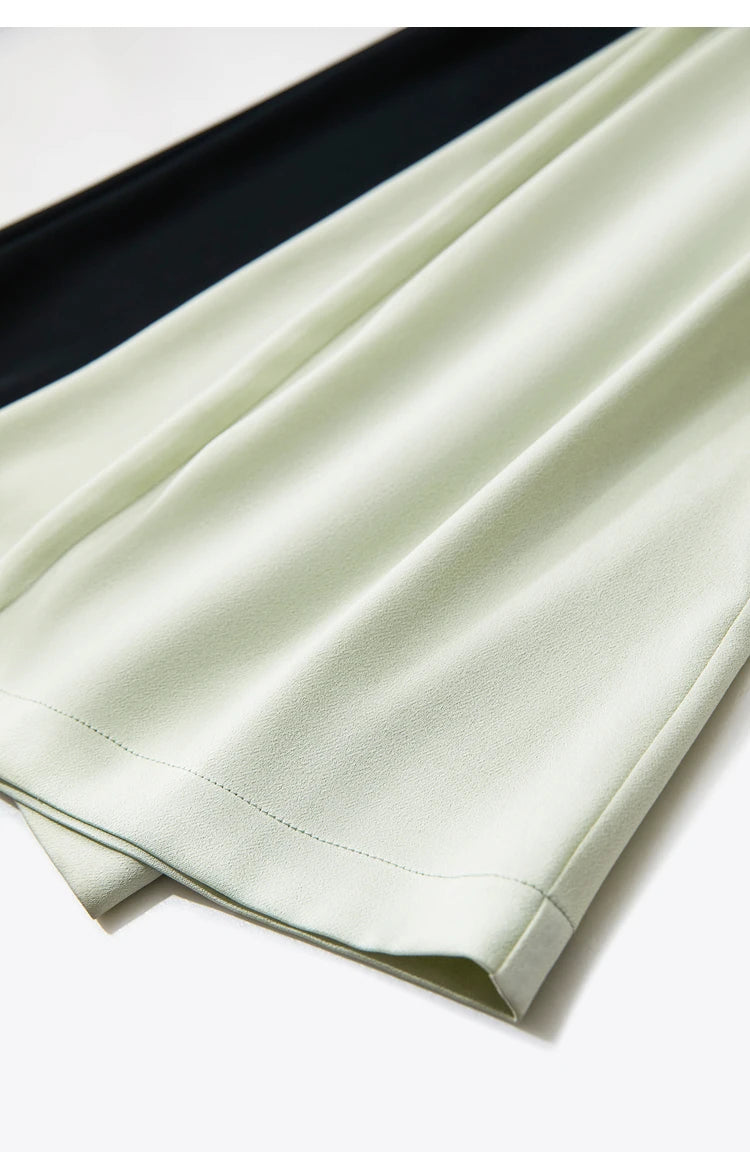 Amii Minimalism 2024 Summer Women's Pants New Solid Straight Wide-leg Oak Waist Drawstring Casual Lady Fashion Trousers 12422001