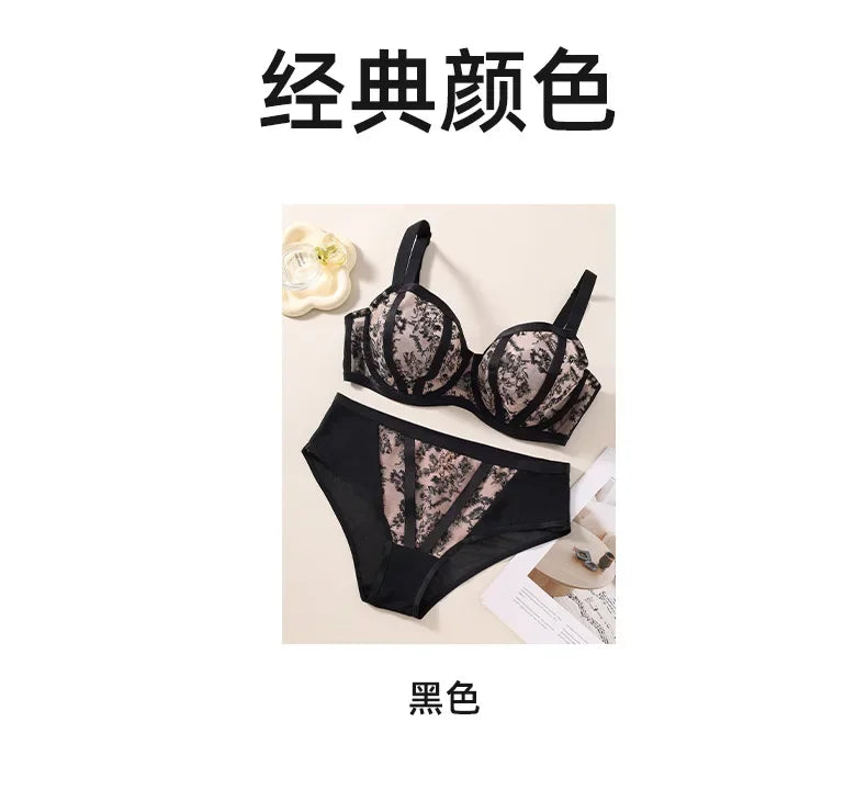 Plus Size Bra Set Minimizer Anti-Sagging Underwire Push Up Cup Mesh Breathable D E F G H I J K 75 80 85 90 95 Brasieres Mujeres