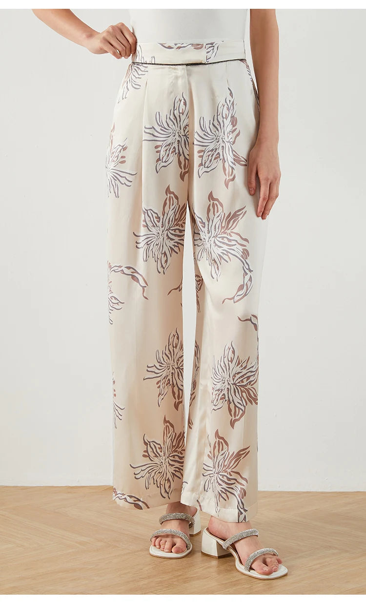 K1449W High Waist Wide Leg Pants Women Luxury Drawstring Casual Clothes Pants For Ladies Wide Leg Trousers For Women