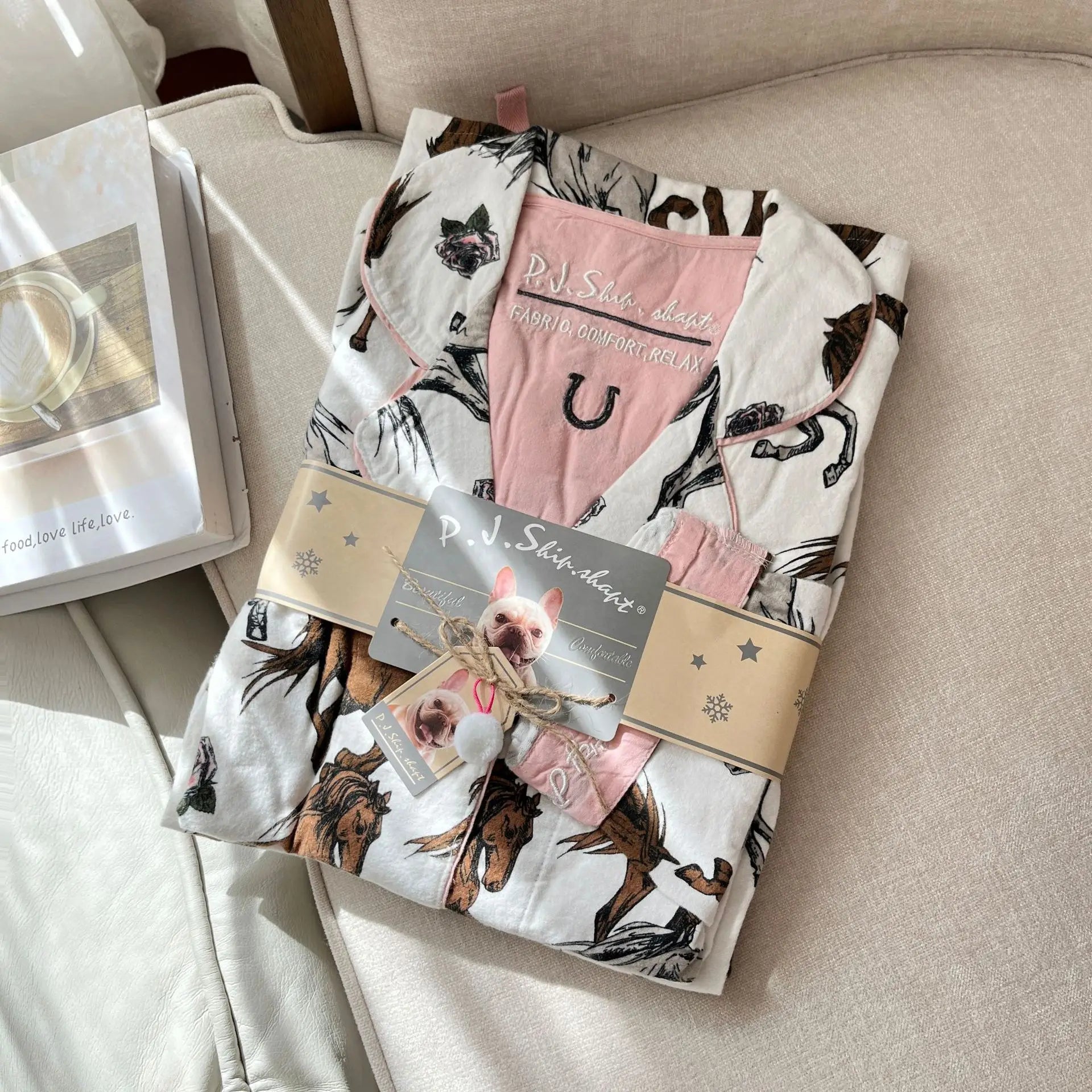 New Loungewear Women Spring Fall Slwwpwear 100% Cotton Floral Print Long Sleeve Pijamas Women 2 Pieces Home Suit Cat Cartoon