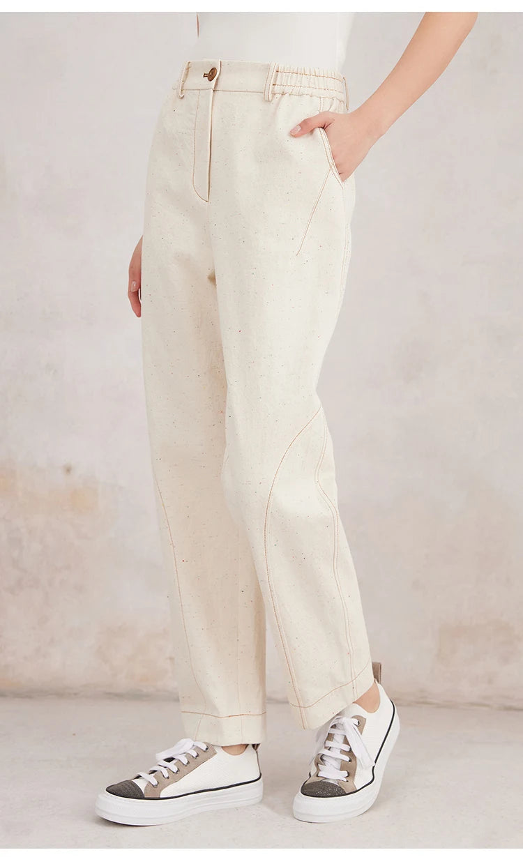 K3107W Luxury Women's Clothing Cotton Jeans Ladies Pants Quality Long Straight Denim Trousers