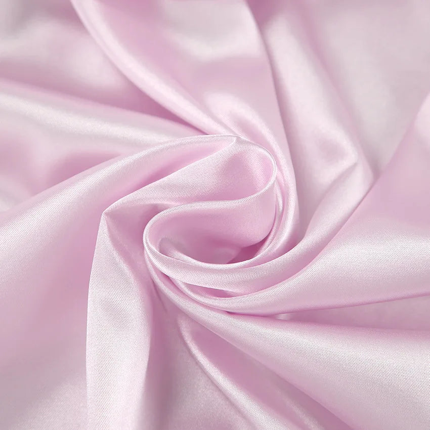 Luxury Spring Silk Satin Women's Pajamas Pink Loose Feather Long Sleeve Trousers Suit Sleepwear Home Clothes 2pcs Nightwear
