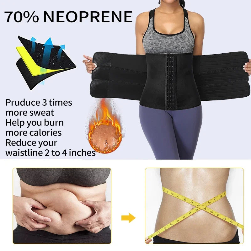 Women Waist Tariner Belts Body Shaper Shapewear Girdles Tummy Control Shapers Slimming Sweat Fat Burning Postpartum Sheath Belt