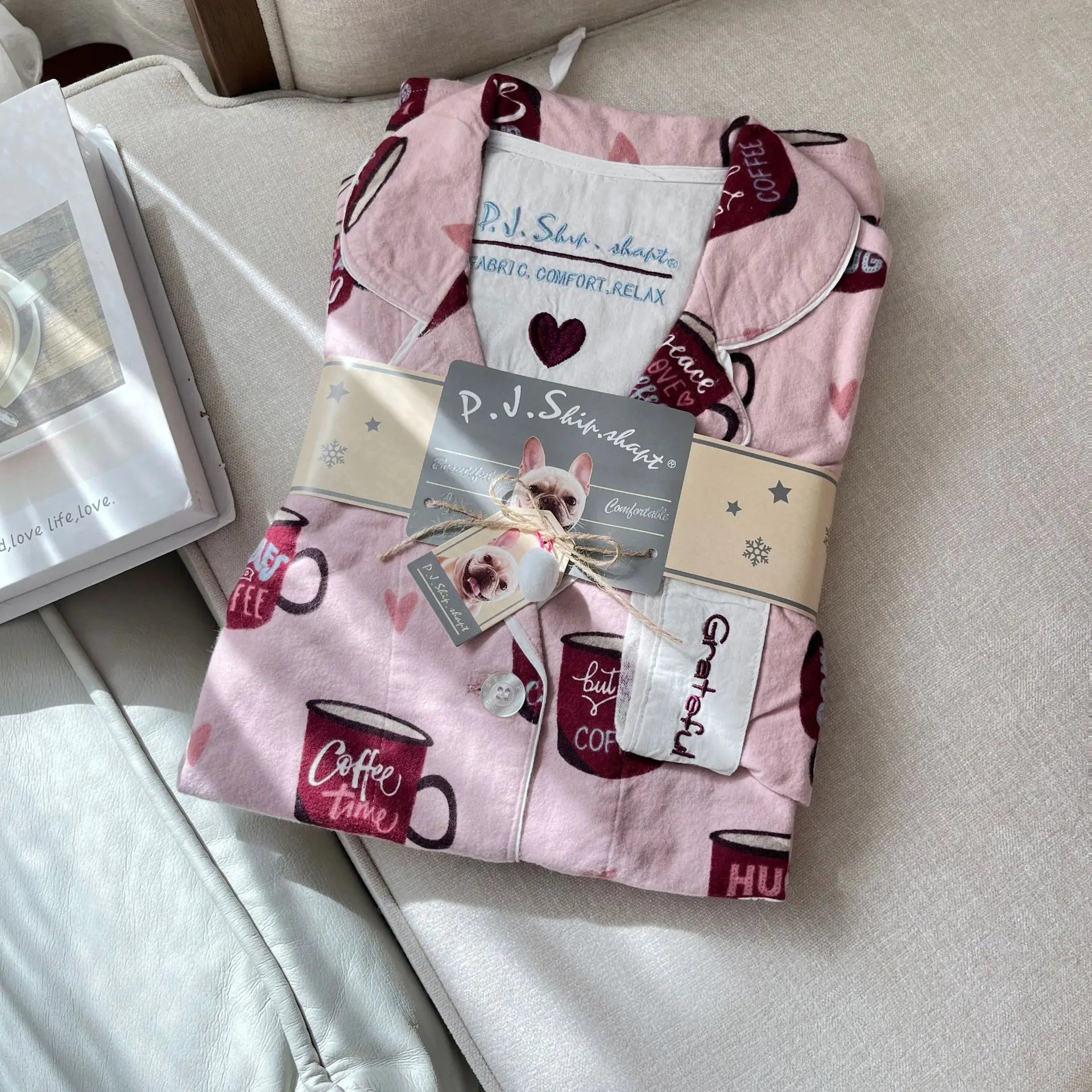 New Loungewear Women Spring Fall Slwwpwear 100% Cotton Floral Print Long Sleeve Pijamas Women 2 Pieces Home Suit Cat Cartoon