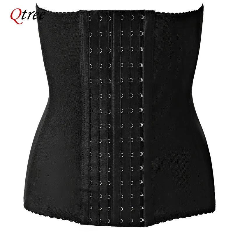 Qtree Dress Slimming Waist Trainer Belt Shapewear Women Belly Cincher Body Shaper Fat Compression Strap Girdles Firm Hook Corset