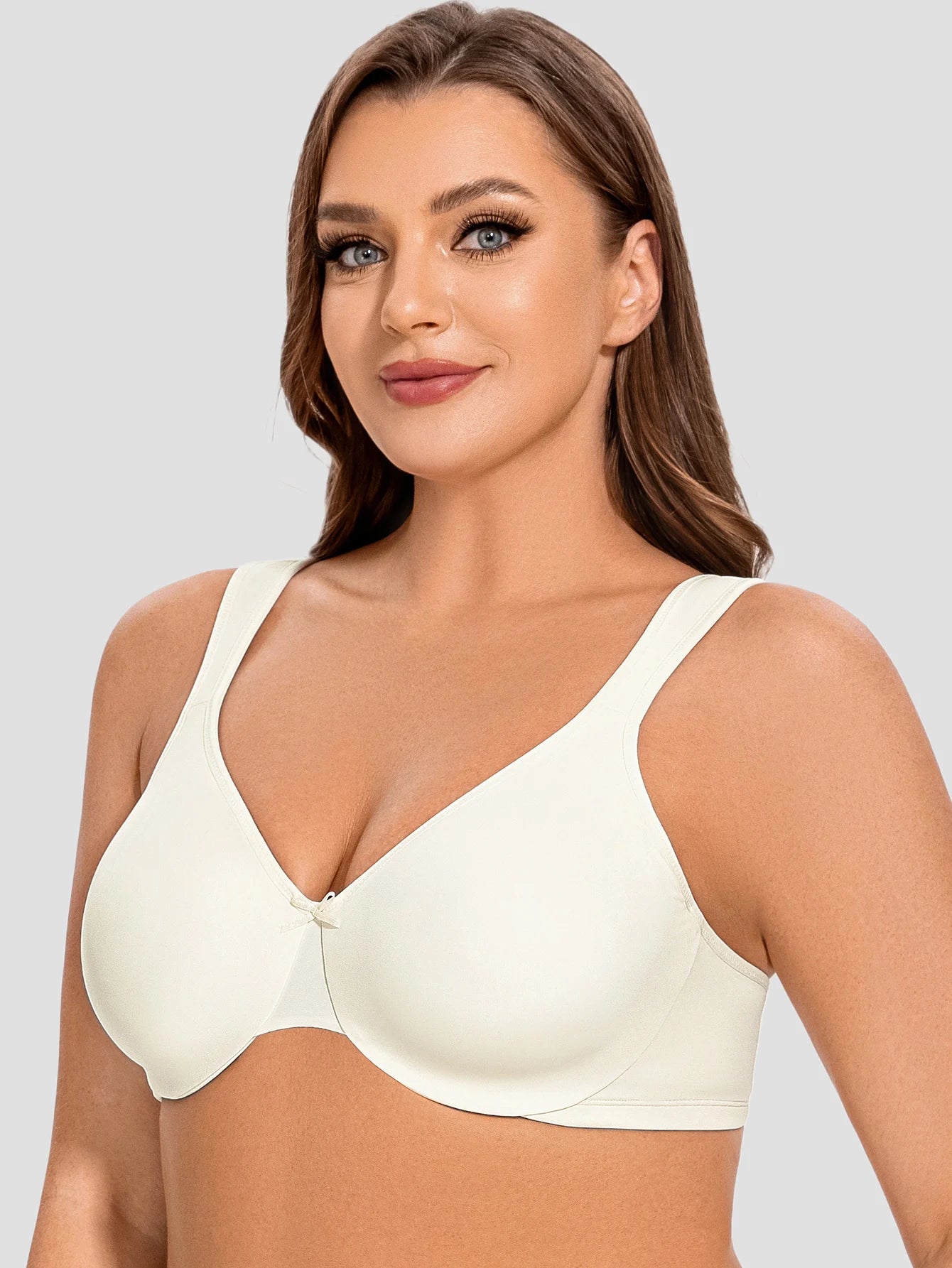 MELENECA Women's Minimizer Seamless Unlined Comfortable Plus Size Underwire Bra