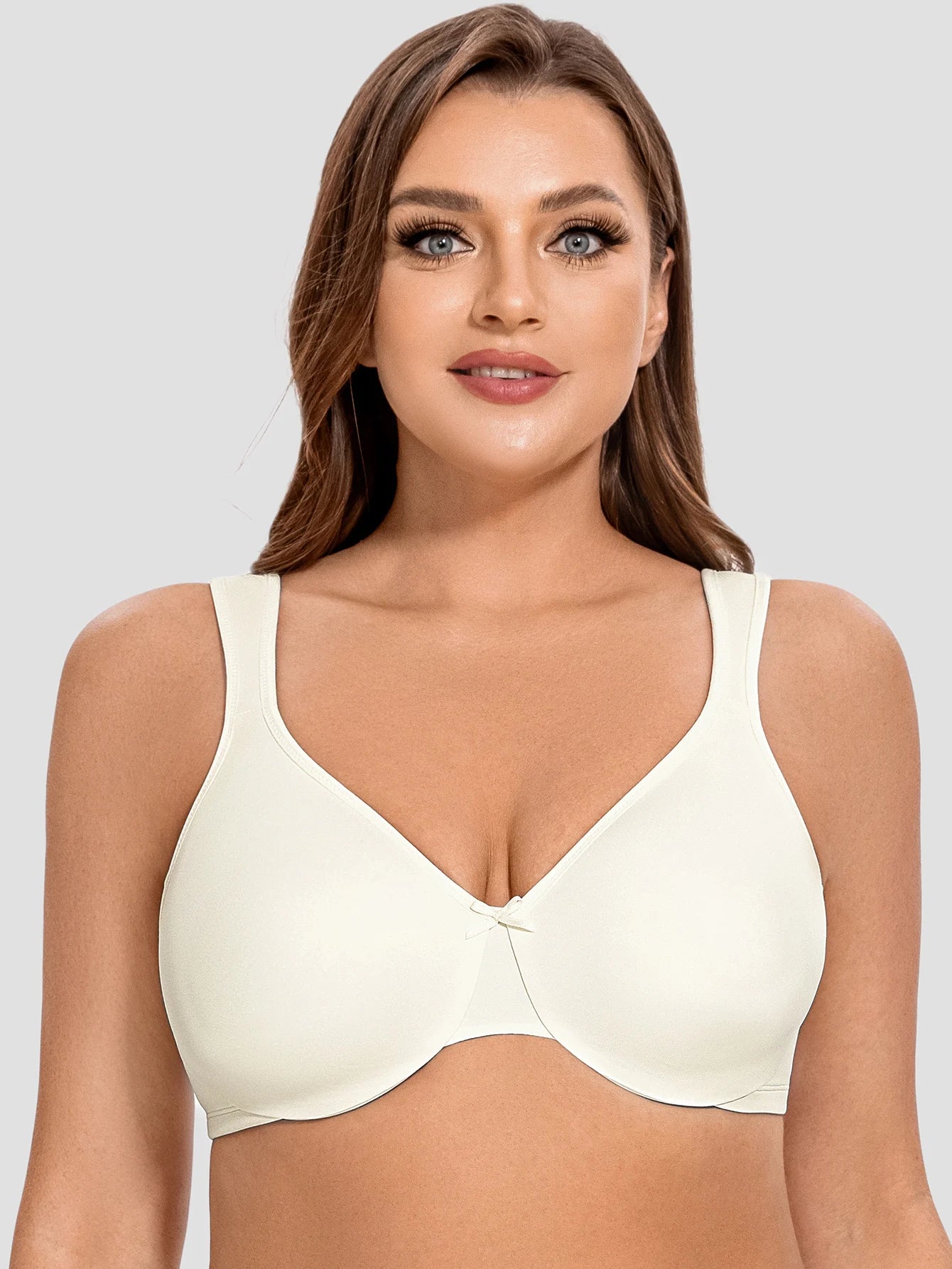 MELENECA Women's Minimizer Seamless Unlined Comfortable Plus Size Underwire Bra