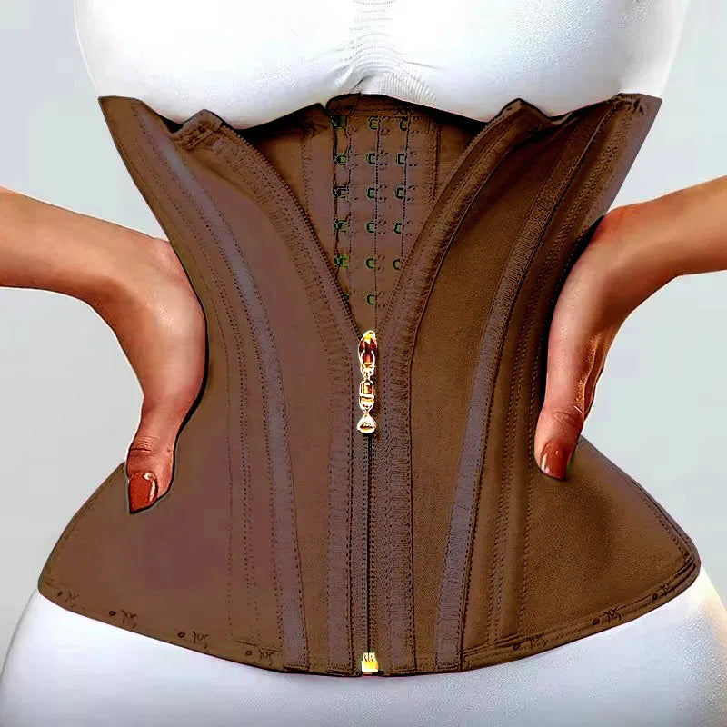 AfruliA Fajas Colombianas Girdles Double Compression Vest Waist Trainer Corset with Zipper Hook Flat Belly Slimming Body Shapers