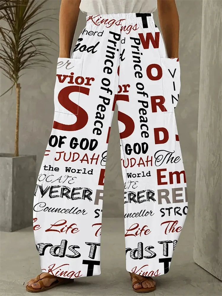 2024 Fashion New Pants Exquisite And Elegant Pants Clothing Ladies Casual Versatile Piano Pattern Printed Wide-legged Pants