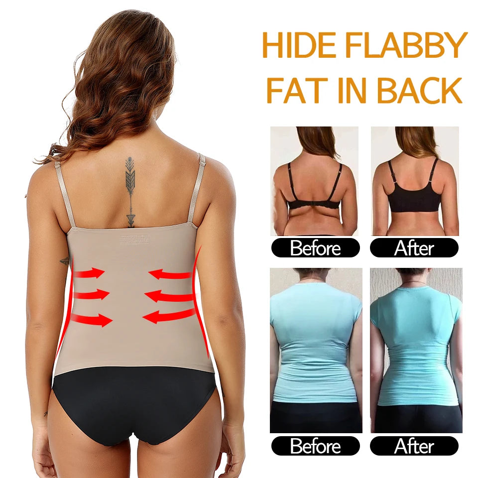 Women Tummy Control Shapewear Smooth Body Shaping Camisole Tank Tops Plus Size Slimming Underwear Seamless Compression Shaper
