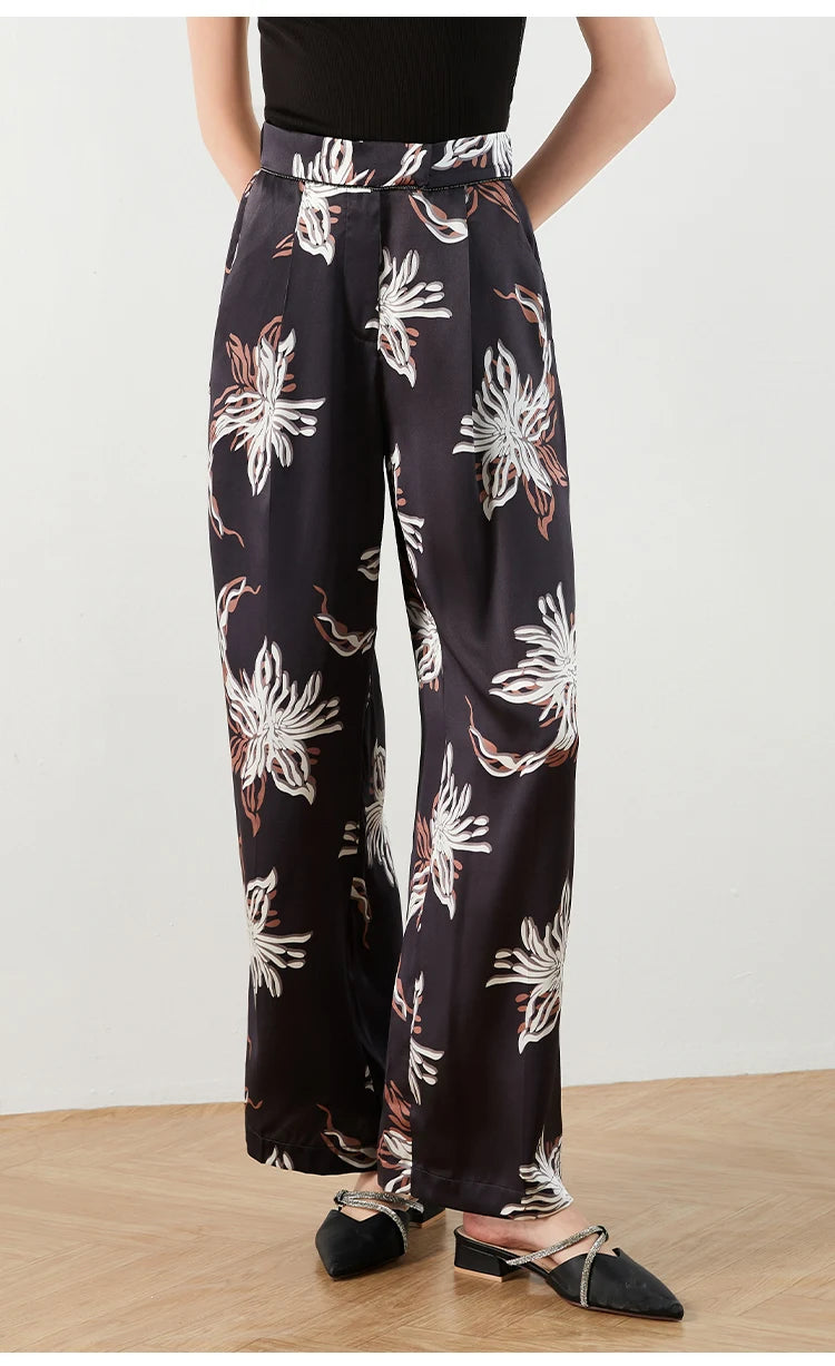 K1449W High Waist Wide Leg Pants Women Luxury Drawstring Casual Clothes Pants For Ladies Wide Leg Trousers For Women
