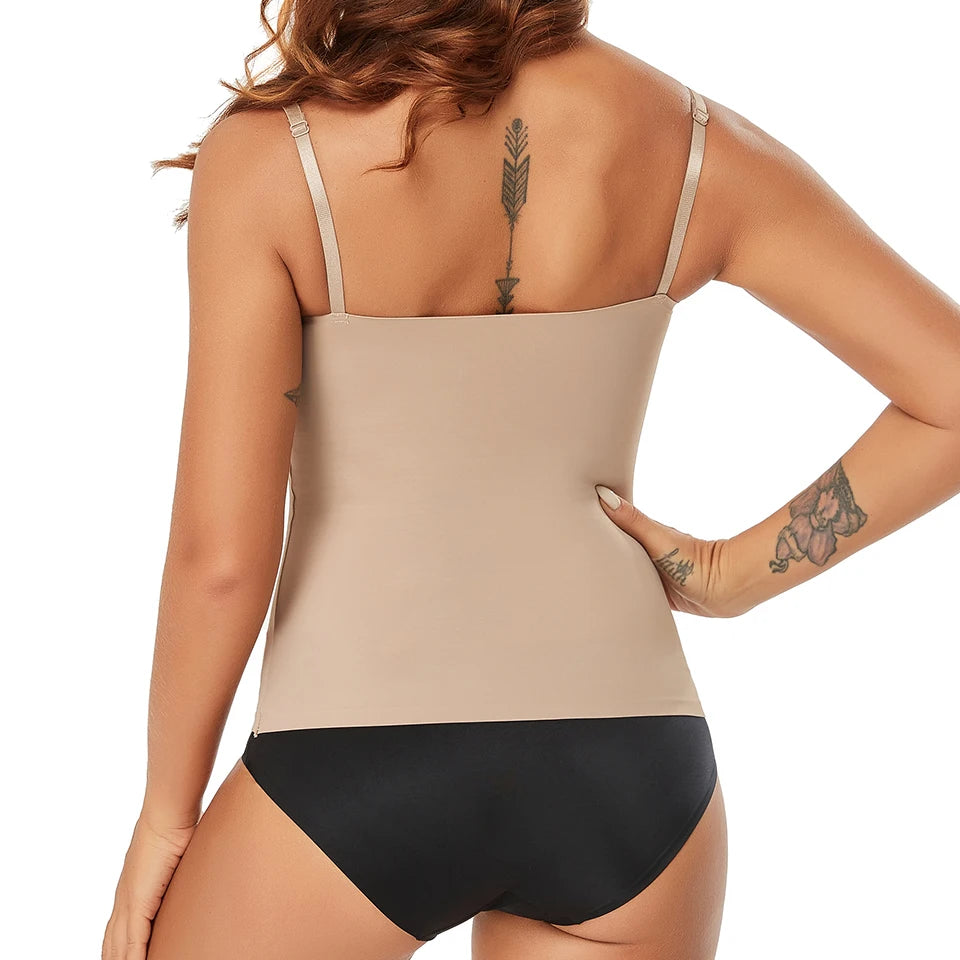 Women Tummy Control Shapewear Smooth Body Shaping Camisole Tank Tops Plus Size Slimming Underwear Seamless Compression Shaper