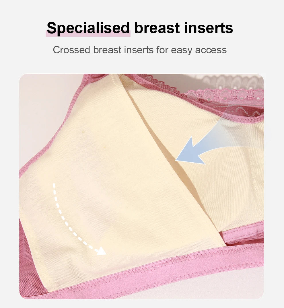 2229 Mulberry Silk Mastectomy Bra Pocket Underwear for Silicone Breast Prosthesis Breast Cancer Women Artificial Boobs
