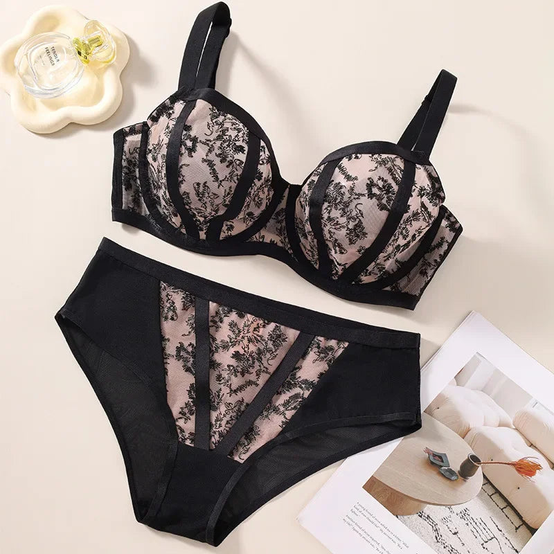 Plus Size Bra Set Minimizer Anti-Sagging Underwire Push Up Cup Mesh Breathable D E F G H I J K 75 80 85 90 95 Brasieres Mujeres