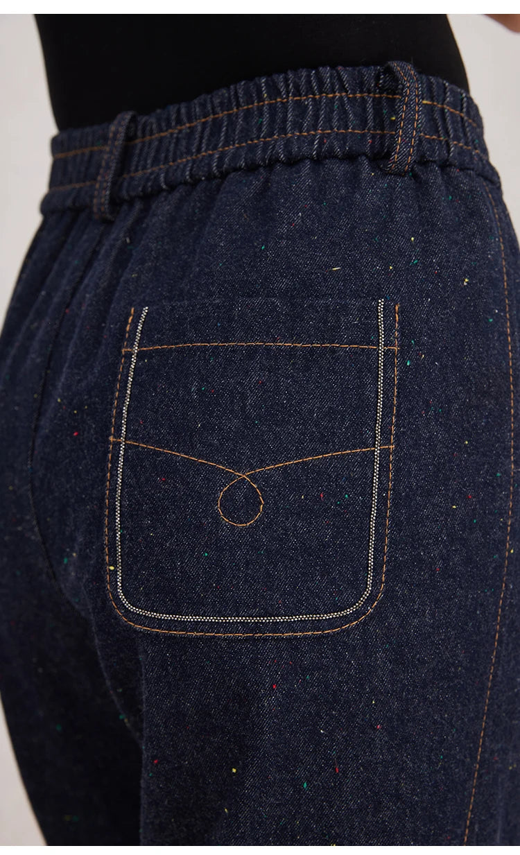 K3107W Luxury Women's Clothing Cotton Jeans Ladies Pants Quality Long Straight Denim Trousers