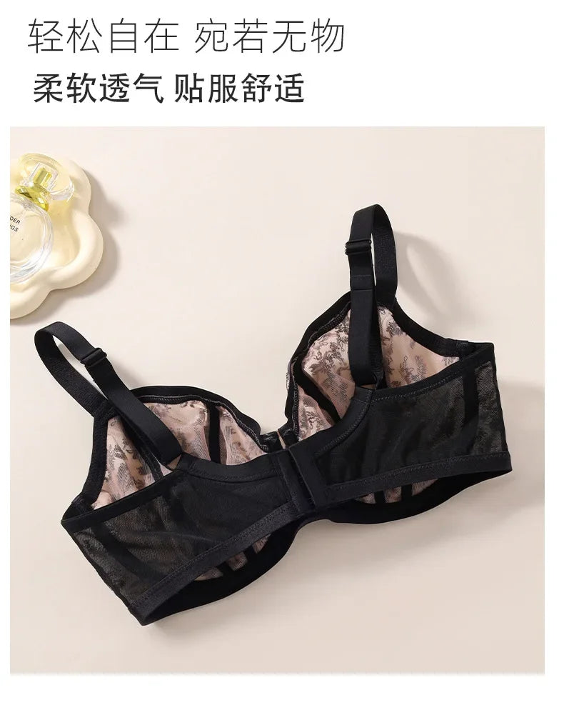 Plus Size Bra Set Minimizer Anti-Sagging Underwire Push Up Cup Mesh Breathable D E F G H I J K 75 80 85 90 95 Brasieres Mujeres