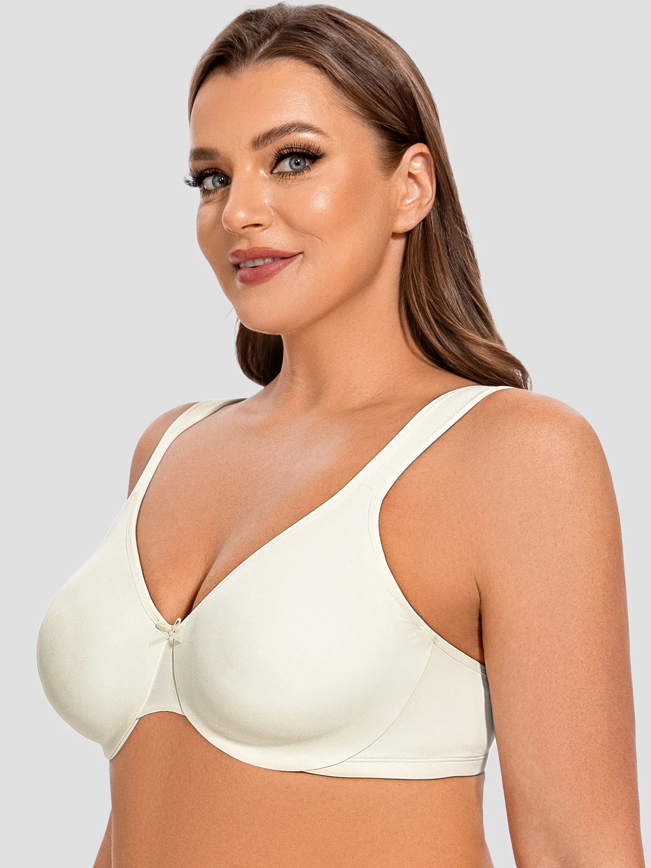 MELENECA Women's Minimizer Seamless Unlined Comfortable Plus Size Underwire Bra