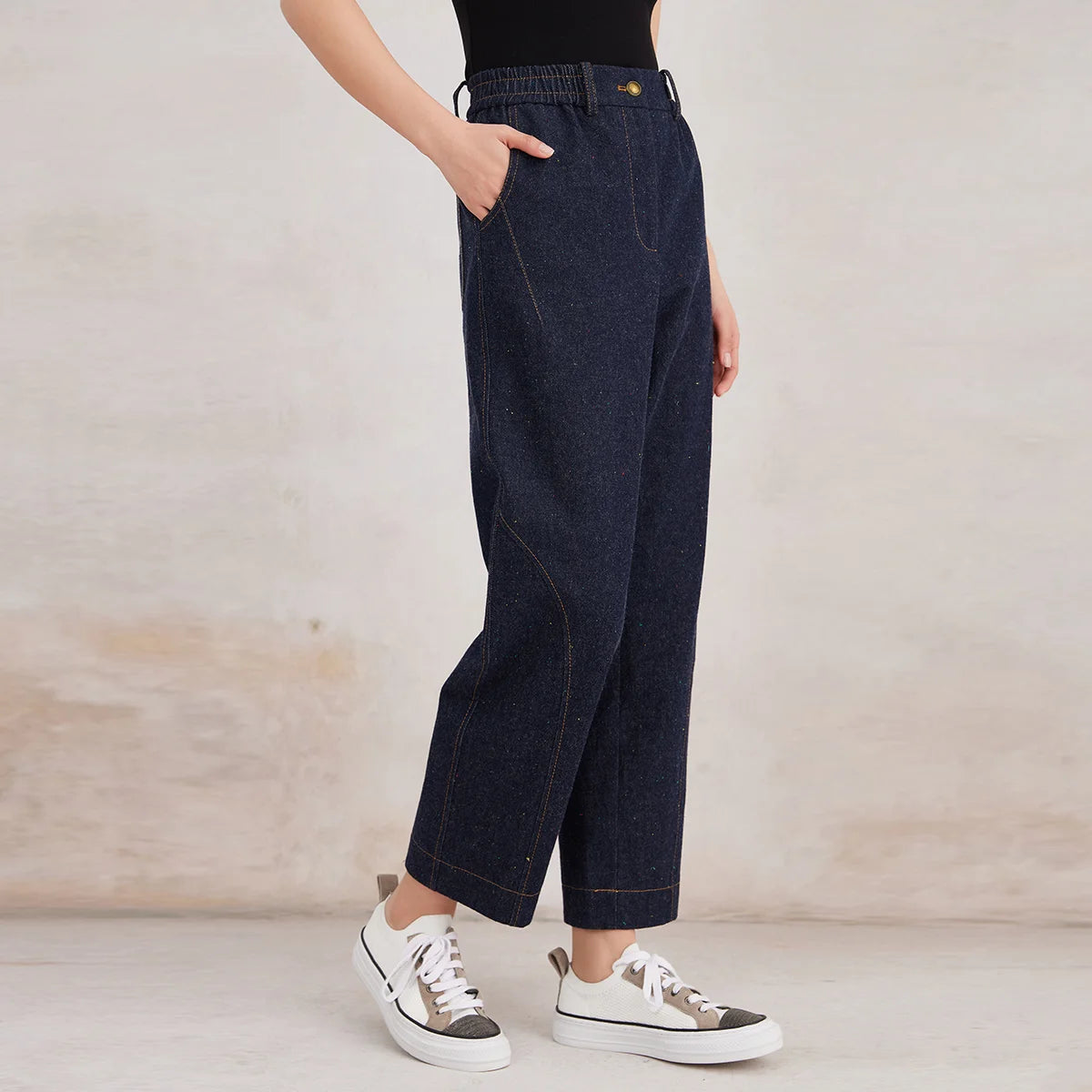 K3107W Luxury Women's Clothing Cotton Jeans Ladies Pants Quality Long Straight Denim Trousers