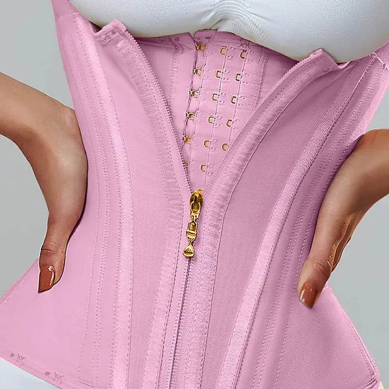 AfruliA Fajas Colombianas Girdles Double Compression Vest Waist Trainer Corset with Zipper Hook Flat Belly Slimming Body Shapers
