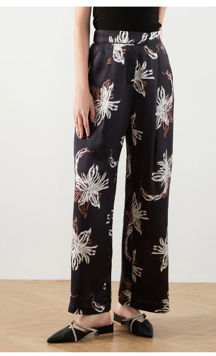 K1449W High Waist Wide Leg Pants Women Luxury Drawstring Casual Clothes Pants For Ladies Wide Leg Trousers For Women