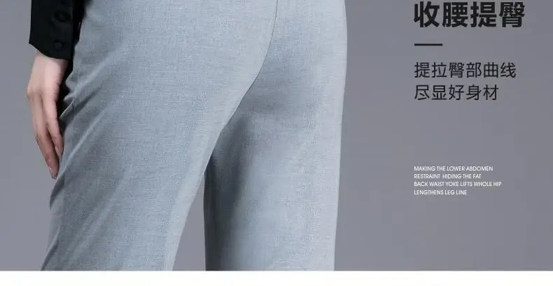 Office Lady Korean Fashion Straight Pants Spring Autumn Casual High Waist Button Pockets Solid Elegant Women Clothing Trousers