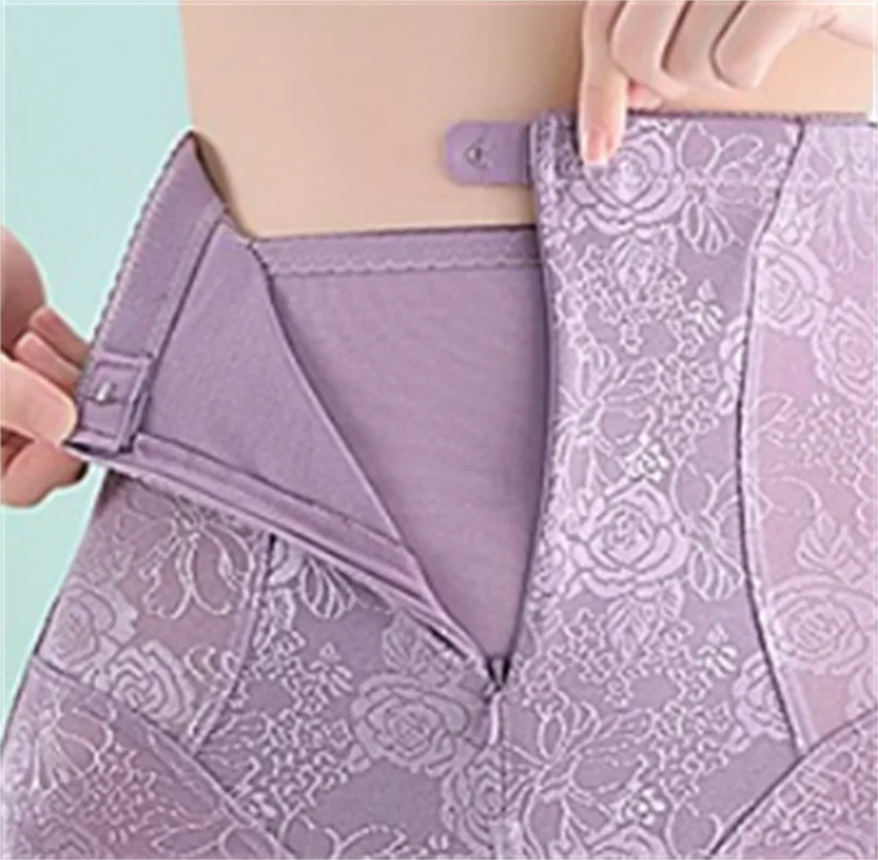 GUUDIA Hook Zipper Closure Lace High Waist Tummy Control Shapewear Panty Invisable Slimming Shaping Women Underwear Shaper Panty