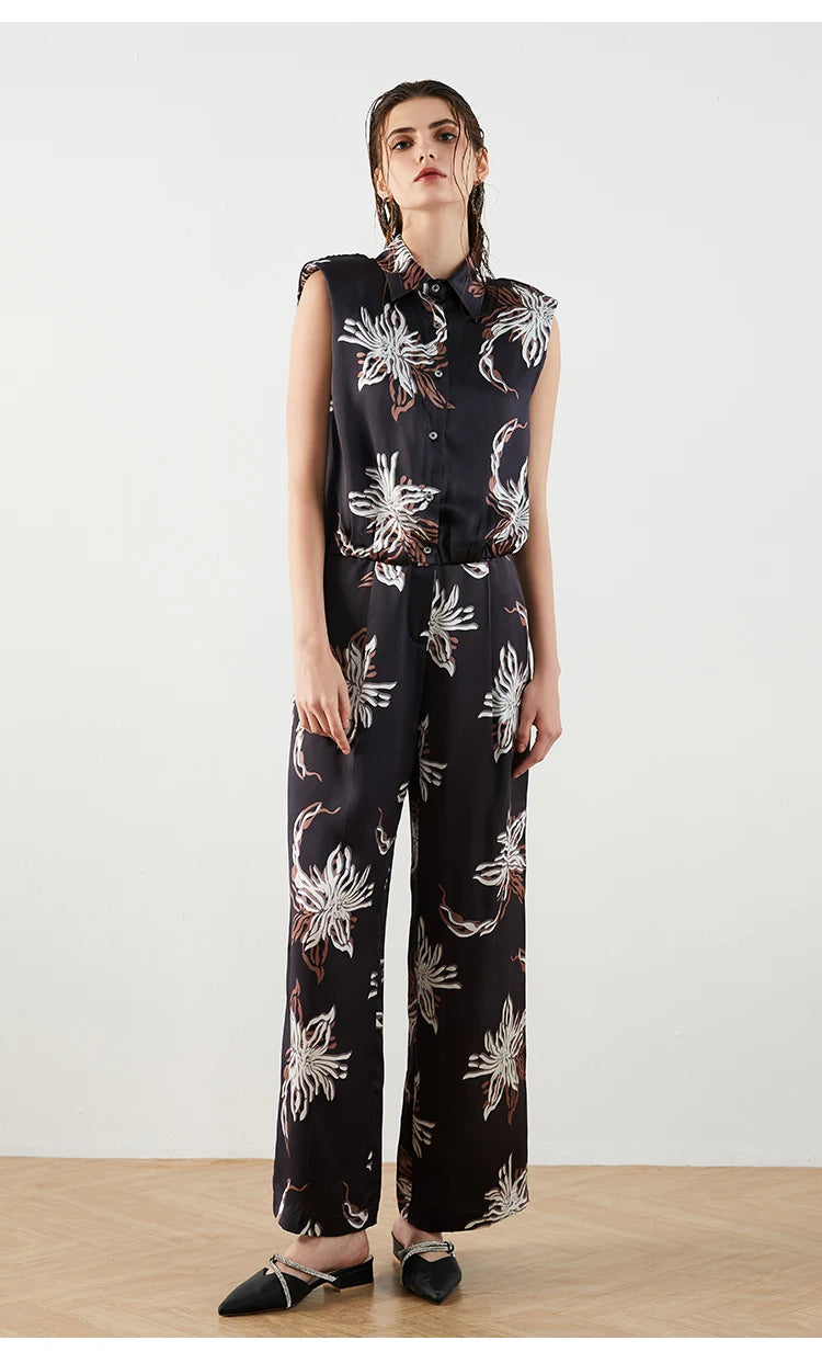 K1449W High Waist Wide Leg Pants Women Luxury Drawstring Casual Clothes Pants For Ladies Wide Leg Trousers For Women