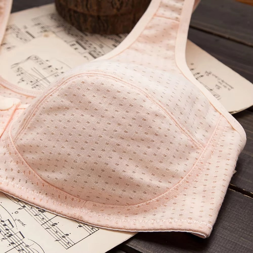 36~42 Summer Women Front Button Bra without padding Plus Size bras Mother's Cotton Wireless Underwear Large Bralette