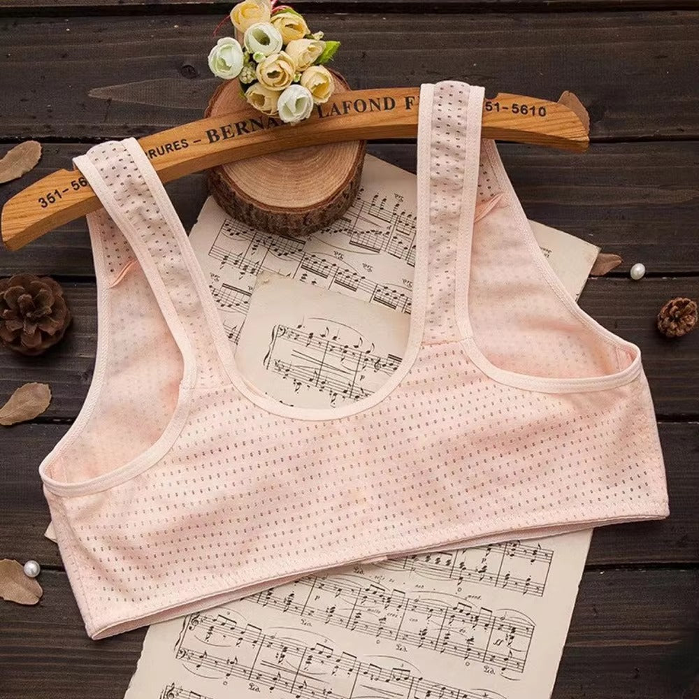 36~42 Summer Women Front Button Bra without padding Plus Size bras Mother's Cotton Wireless Underwear Large Bralette