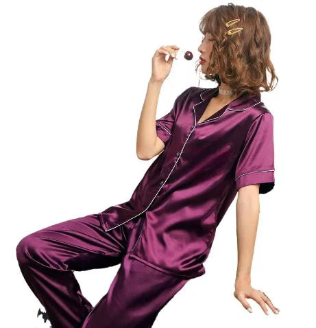 Silk Half Sleeves Nightwear